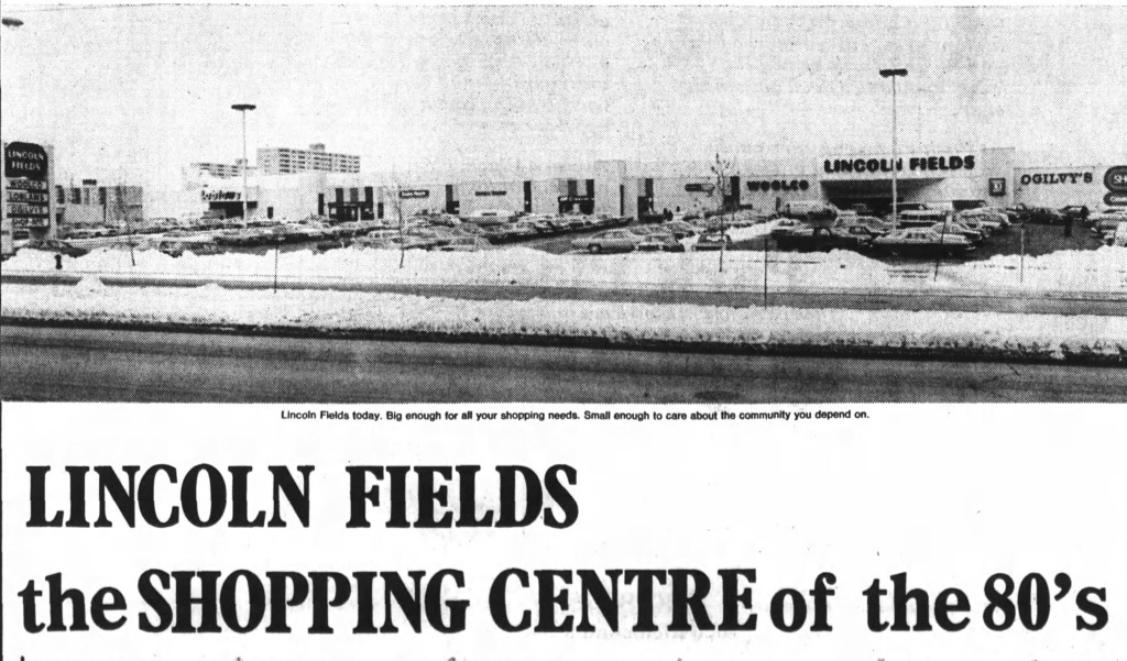 This view of Lincoln Fields, from December of 1979 is of a strong, confident venture looking at the prospect of the 80s with confidence. It wouldn't have the same perspective on the other side of it. Source: Ottawa Journal, December 29, 1979.