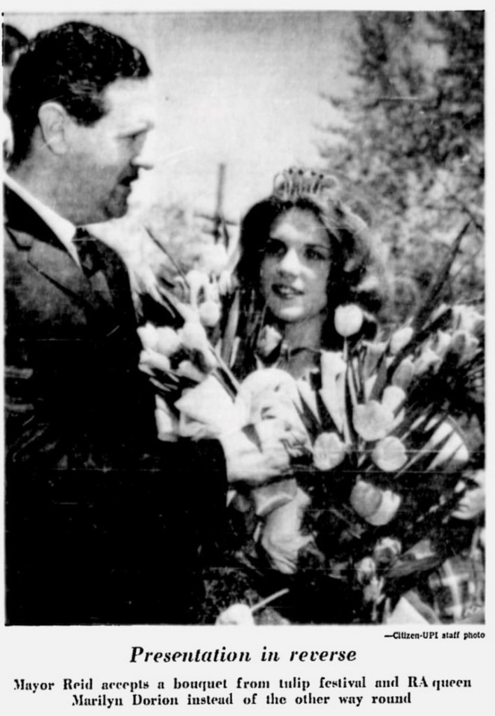 The RA Queen ("Miss Civil Service") was also Ottawa's Tulip Queen. Source: Ottawa Citizen, May 17, 1965, Page 4.